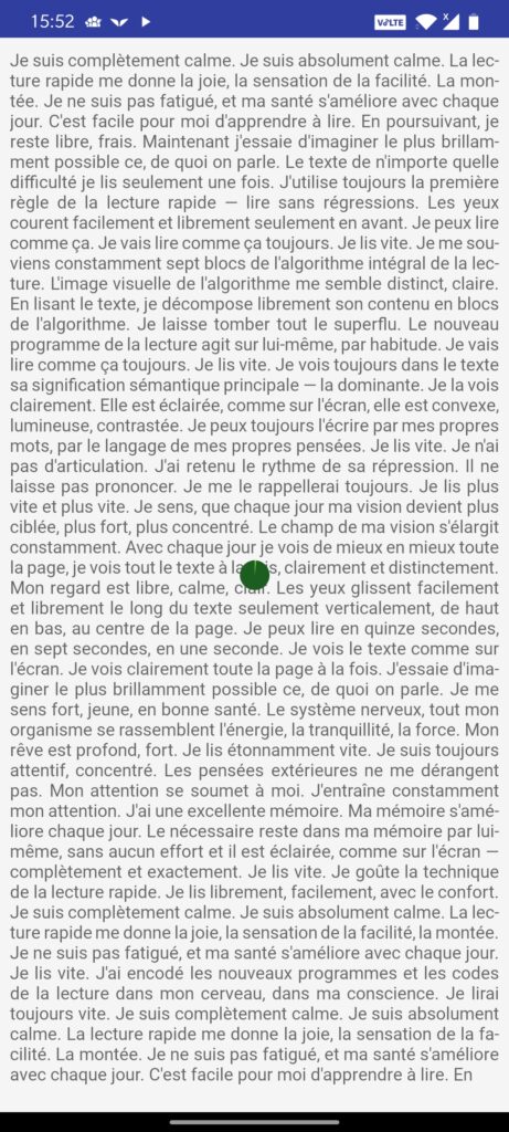 Lecture rapide point vert